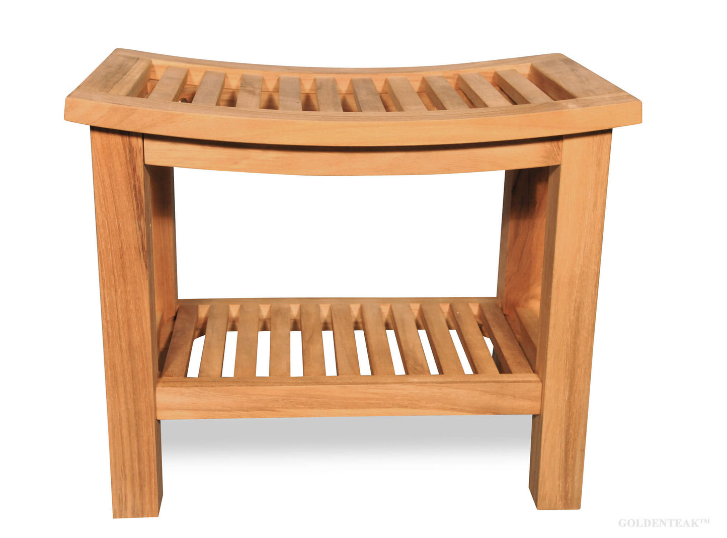 GOLDENTEAK Teak Shower Bench / Stool Regency - Grade A Teak, Natural Finish