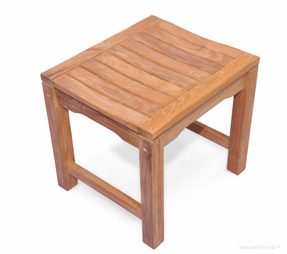 GOLDENTEAK Teak Shower Stool Rosemont - 19.5 inch - Grade A Teak, Natural Finish