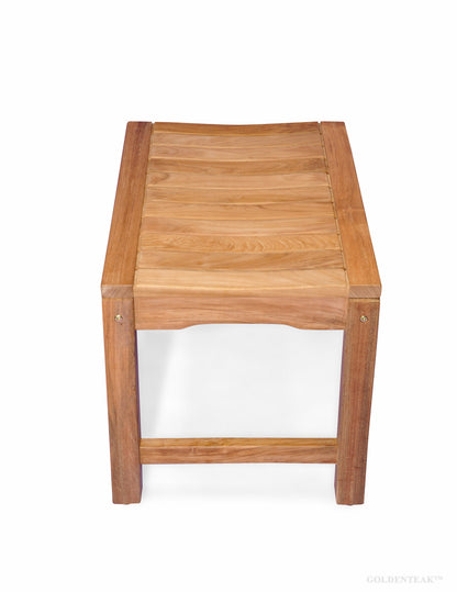 GOLDENTEAK | Teak Shower Bench Rosemont - 24 inch - Grade A Teak,Natural Finish