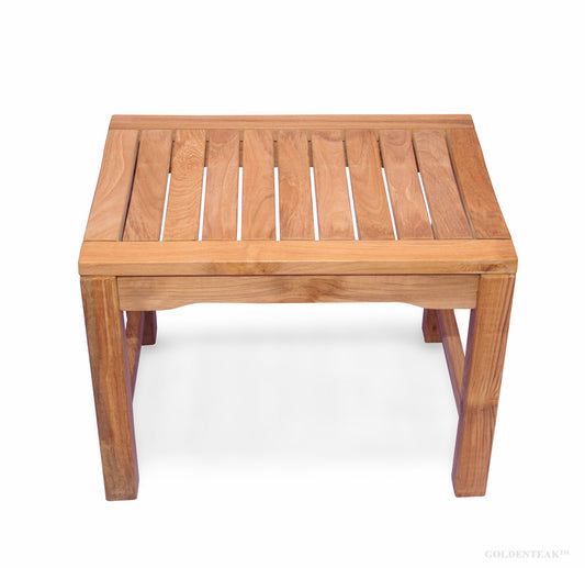 GOLDENTEAK | Teak Shower Bench Rosemont - 24 inch - Grade A Teak,Natural Finish