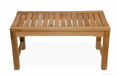 GOLDENTEAK Teak Shower Bench 36 in - Grade A Teak, Natural Finish