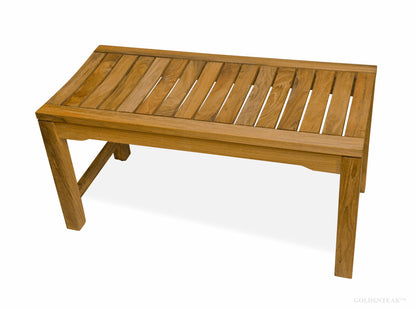 GOLDENTEAK Teak Shower Bench 36 in - Grade A Teak, Natural Finish