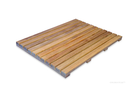 GOLDENTEAK Premium Teak Bath & Shower Mat - 25 x 18 - Non-Slip