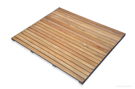 GOLDENTEAK® Premium Teak Bath & Shower Mat – 26" x 26" | Non-Slip, Spa-Grade, 1.5" High